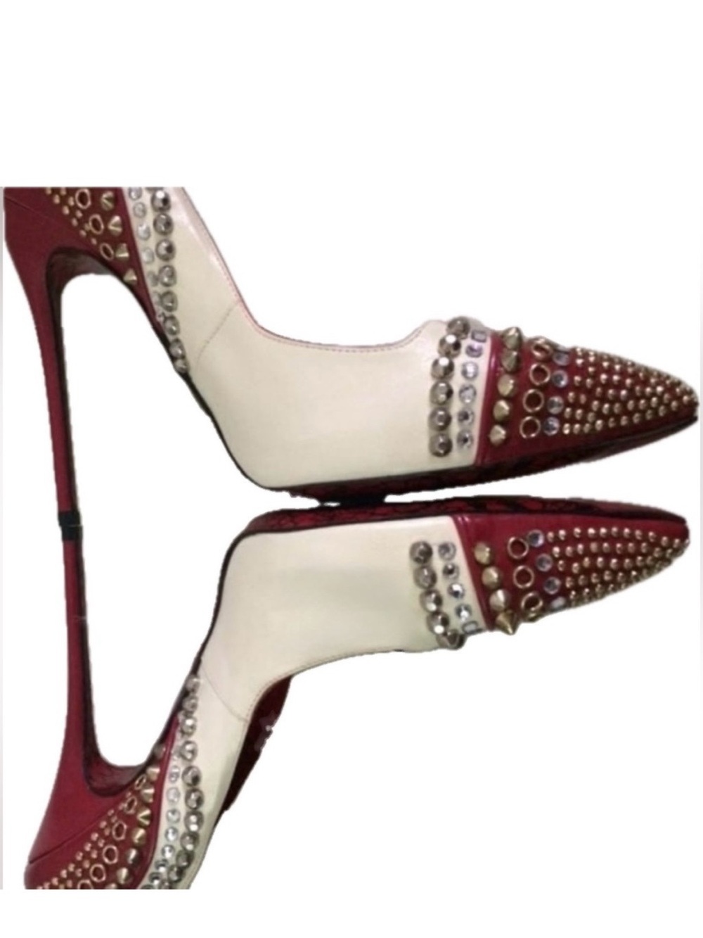 NWOB Cesare Paciotti Colorblock Studded Stiletto Pumps EU 40 US 10 9.5